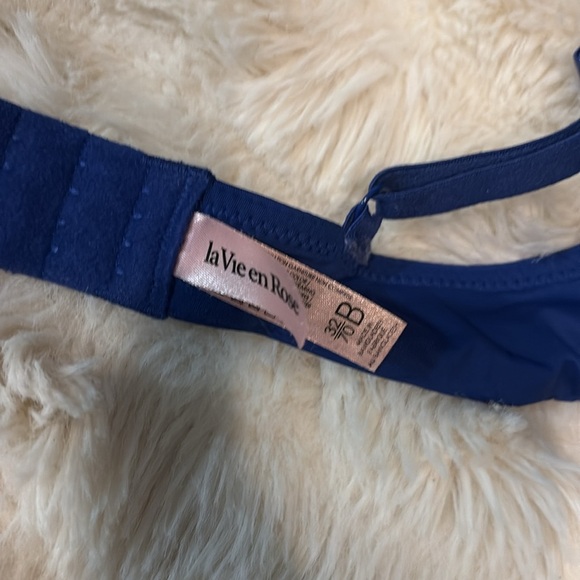 La vie en Rose 32B Blue Bra satin trim - Picture 4 of 4